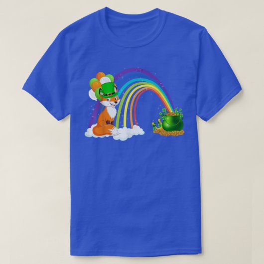 Funny Rainbow Irish Leprechaun Fox St T-Shirt (Design vorne)