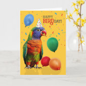 Funny Rainbow Lorikeet Parrot Birthday Karte (Gelbe Blume)