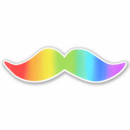 Funny Rainbow Mustache Aufkleber