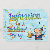 Funny Rainbow Text Bachelor Party Einladung (Vorne/Hinten)