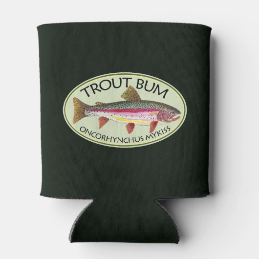 Funny Rainbow Trout Bum Fischen Dosenkühler (Rückseite)