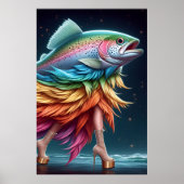 Funny Rainbow Trout Fish Fashion Poster (Vorne)