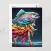 Funny Rainbow Trout Fish Fashion Postkarte (Vorne/Hinten)