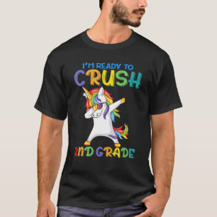 Funny Rainbow Unicorn 2D Grade Farbenfroh Zurück i T-Shirt