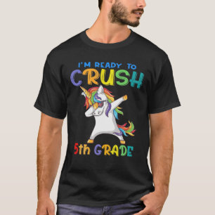Funny Rainbow Unicorn 5th Grad farbig Zurück nach  T-Shirt