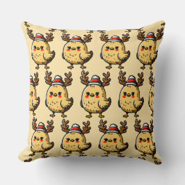 Funny Raindeer Christmas Chicken Pattern Kissen