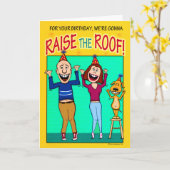 Funny Raise the Roof Birthday Karte (Gelbe Blume)
