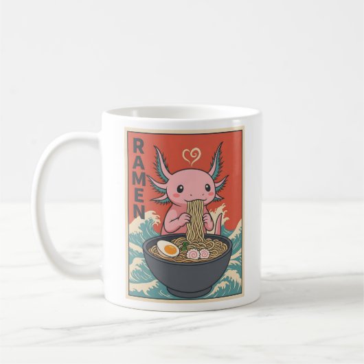 Funny Ramen Axolotl Noodle Lover Cute Creature Kaffeetasse (Links)