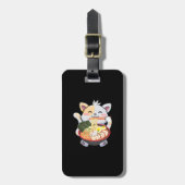 Funny Ramen Cat Anime Kawaii Japanische Noodles Li Gepäckanhänger (Vorderseite vertikal)