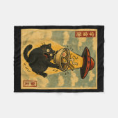 Funny Ramen Cat Japanese Anime Ufo Men Women Teens Fleecedecke (Vorderseite (Horizontal))