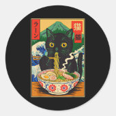 Funny Ramen Cat Japanese Noodle Kitten  Runder Aufkleber (Vorderseite)