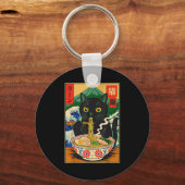 Funny Ramen Cat Japanese Noodle Kitten Schlüsselanhänger (Vorderseite)