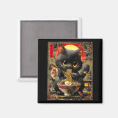 Funny Ramen Cat Noodle Lovers Anime Otaku  Magnet (Vorderseite/Rückseite)