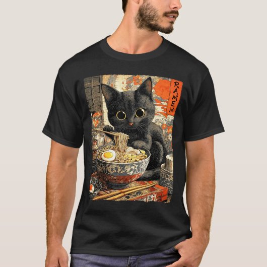 Funny Ramen Cat Noodle Lovers Anime Otaku  T-Shirt (Vorderseite)