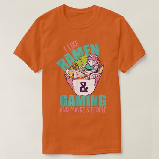 Funny Ramen Gamer T-Shirt (Design vorne)