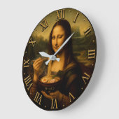Funny Ramen Mona Lisa Große Wanduhr (Winkel)