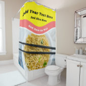 Funny Ramen Noodles Packet Custom Message Duschvorhang (Beispiel)