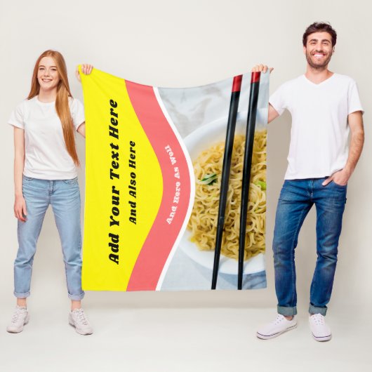 Funny Ramen Noodles Packet Custom Message Fleecedecke (Beispiel)