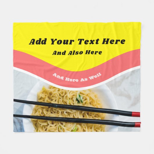 Funny Ramen Noodles Packet Custom Message Fleecedecke (Vorderseite (Horizontal))