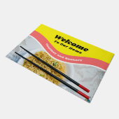 Funny Ramen Noodles Packet Custom Message Fußmatte (Schrägansicht)
