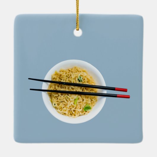 Funny Ramen Noodles Packet Custom Message Keramikornament (Rückseite)