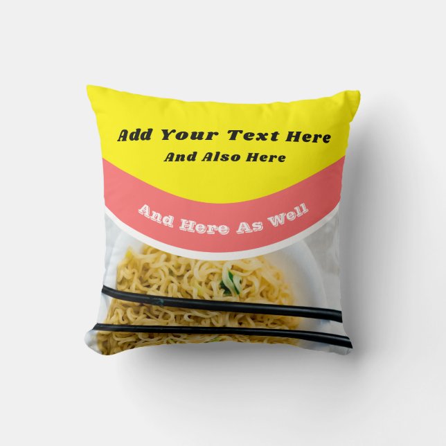 Funny Ramen Noodles Packet Custom Message Kissen (Vorderseite)
