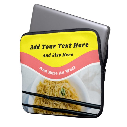 Funny Ramen Noodles Packet Custom Message Laptopschutzhülle (Vorderseite Links)