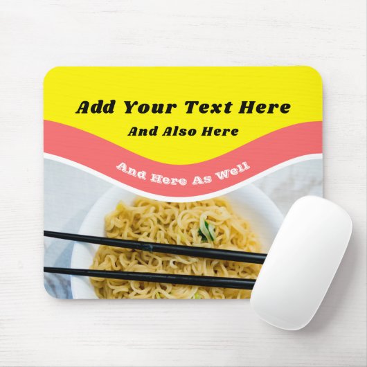 Funny Ramen Noodles Packet Custom Message Mousepad (Mit Mouse)