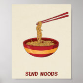Funny Ramen Wall Art “Send Noods” Meme Poster Cute (Vorne)