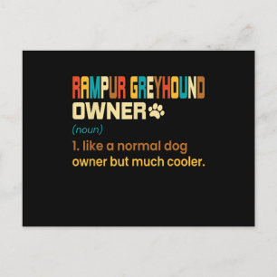 Funny Rampur Greyhound Vintage Retro Dog Mom Dad G Ankündigungspostkarte