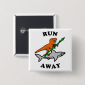 Funny Raptor mit Raketenwerfer Reiten Button (Vorne & Hinten)