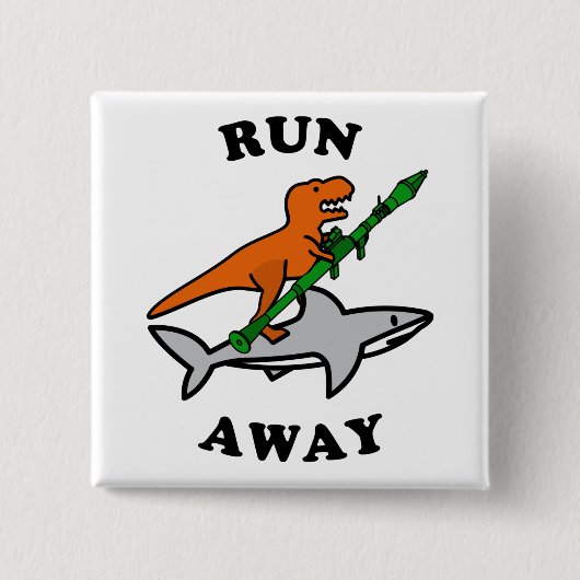 Funny Raptor mit Raketenwerfer Reiten Button (Vorderseite)