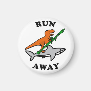 Funny Raptor mit Raketenwerfer Reiten Magnet