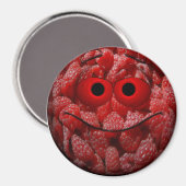 Funny Raspberry Emoticon Magnet (Vorderseite/Rückseite)