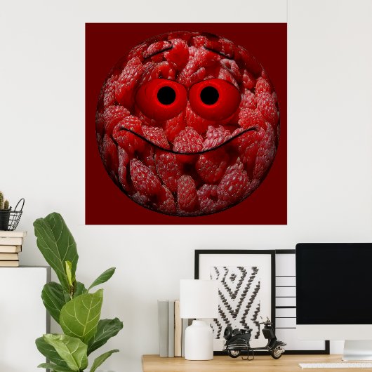 Funny Raspberry Emoticon Poster (Heimbüro)