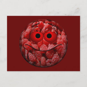 Funny Raspberry Emoticon Postkarte