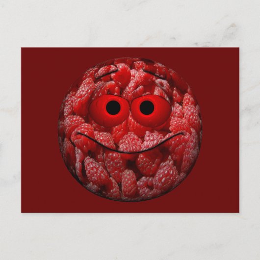 Funny Raspberry Emoticon Postkarte (Vorderseite)