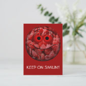 Funny Raspberry Emoticon Postkarte (Stehend Vorderseite)