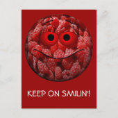 Funny Raspberry Emoticon Postkarte (Vorderseite)