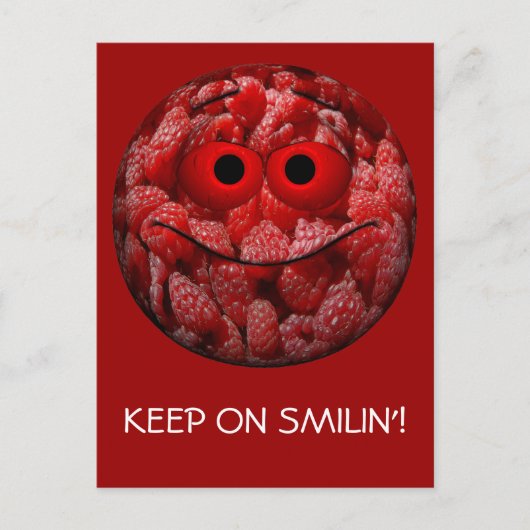 Funny Raspberry Emoticon Postkarte (Vorderseite)