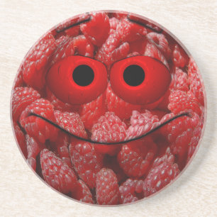Funny Raspberry Emoticon Sandstein Untersetzer