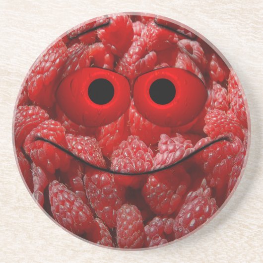 Funny Raspberry Emoticon Sandstein Untersetzer (Vorne)