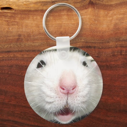 Funny rat face Button Schlüsselanhänger (Vorderseite)
