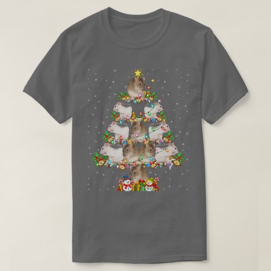 Funny Rat Lover Xmas Lighting Santa Rat Christmas T-Shirt (Design vorne)