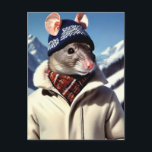 Funny Rat Modeling Ski Wear Postkarte<br><div class="desc">Man weiß nie,  wer man auf den Pisten sieht. Wenn du Glück hast,  wirst du diesen Typ sehen. Vielleicht kann er Ihnen Tipps zu Après-Ski-Moden geben.</div>