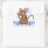 Funny Rat Quadratischer Aufkleber (Tasche)