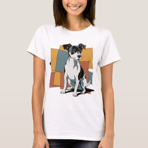 Funny Rat Terrier Welpe Hund Abstrakte Kunst T-Shirt