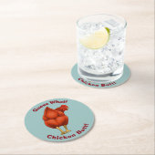 Funny Rate mal, was Hühnchen Hintern Red Hen Runder Pappuntersetzer (Vor Ort)