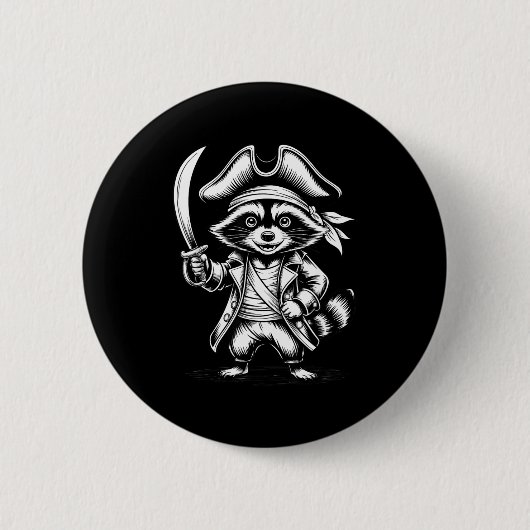 Funny Rate Raccoon Button (Vorderseite)