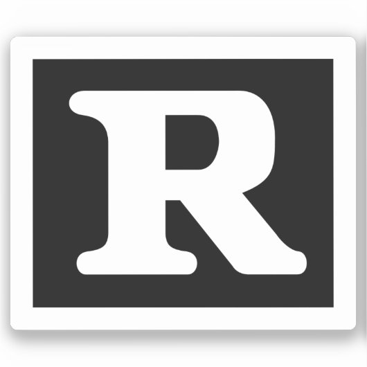 Funny Rated R Restricted Symbol Aufkleber (Vorderseite)